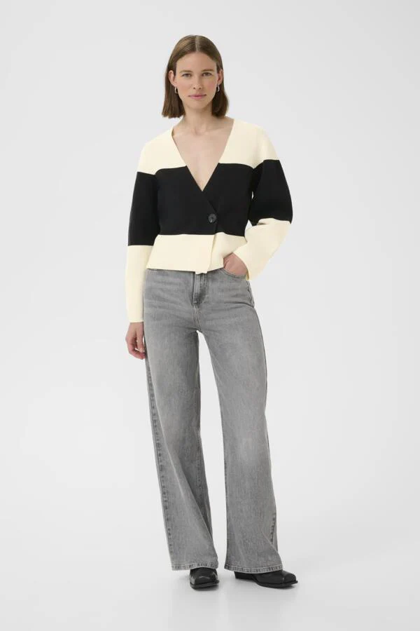 Inwear naisten neuletakki, KAYLLAIW CARDIGAN Whisper White / Black - Image 5