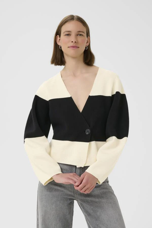 Inwear naisten neuletakki, KAYLLAIW CARDIGAN Whisper White / Black - Image 6