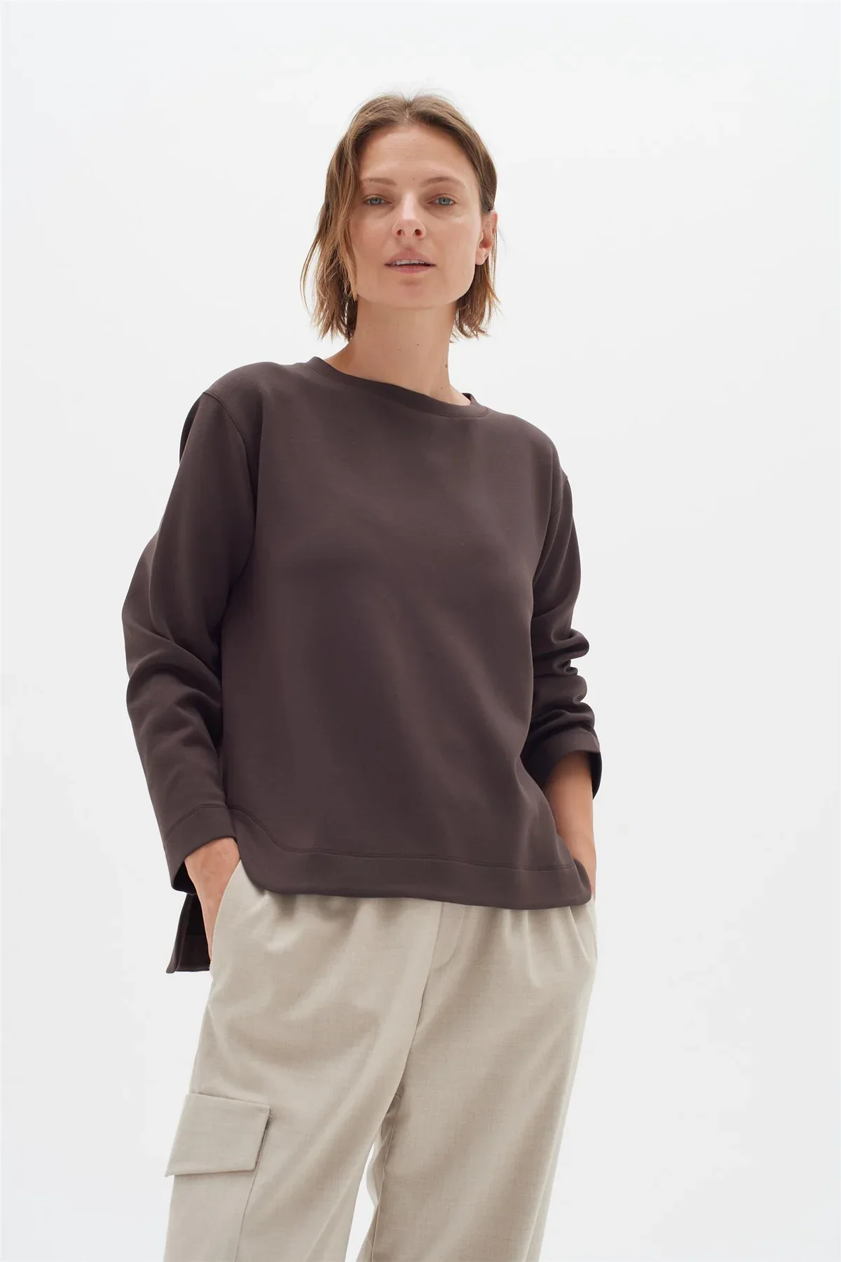 Inwear Naisten Pusero, GINCENTIW CREWNECK Chocolate Brown
