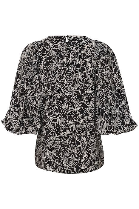 Inwear Naisten Pusero, HARPER BLOUSE Mustavalkoinen - Image 2