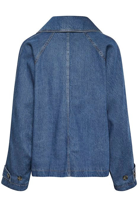 Inwear naisten takki, MABLEIW MINONA SHORT COAT Dark Blue Denim - Image 3