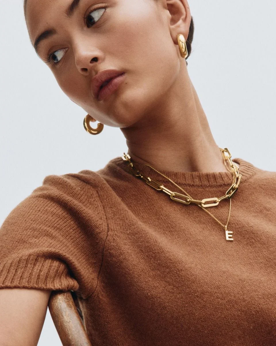 Edblad naisten kaulakoru Ivy Maxi Necklace Gold, Gold pleated - Image 2