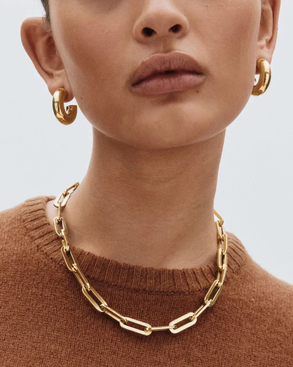 Edblad naisten kaulakoru Ivy Maxi Necklace Gold, Gold pleated - Image 3