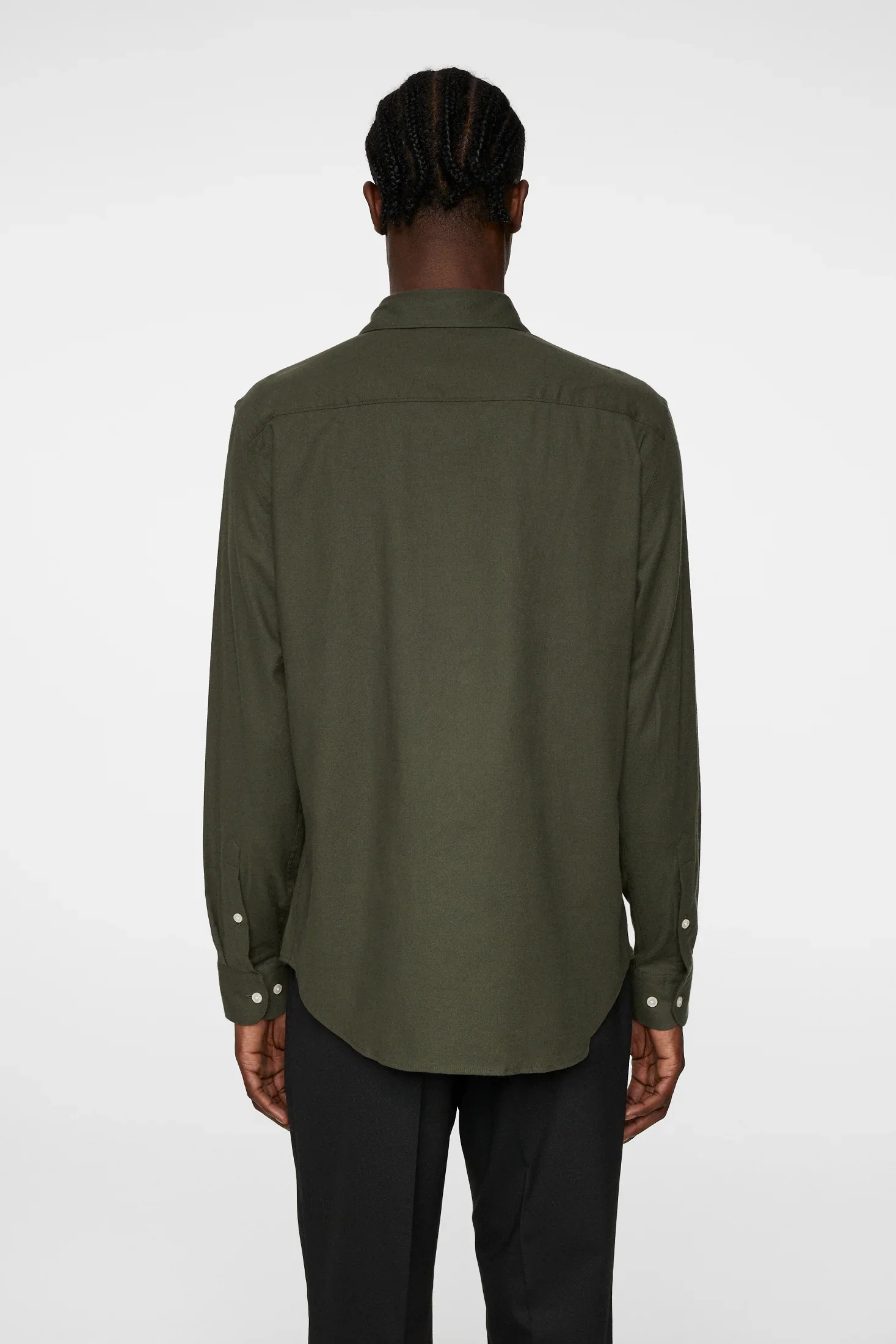 J.Lindeberg Miesten Flanellipaita, LIGHT FLANNEL SLIM SHIRT Armeijanvihreä - Image 2
