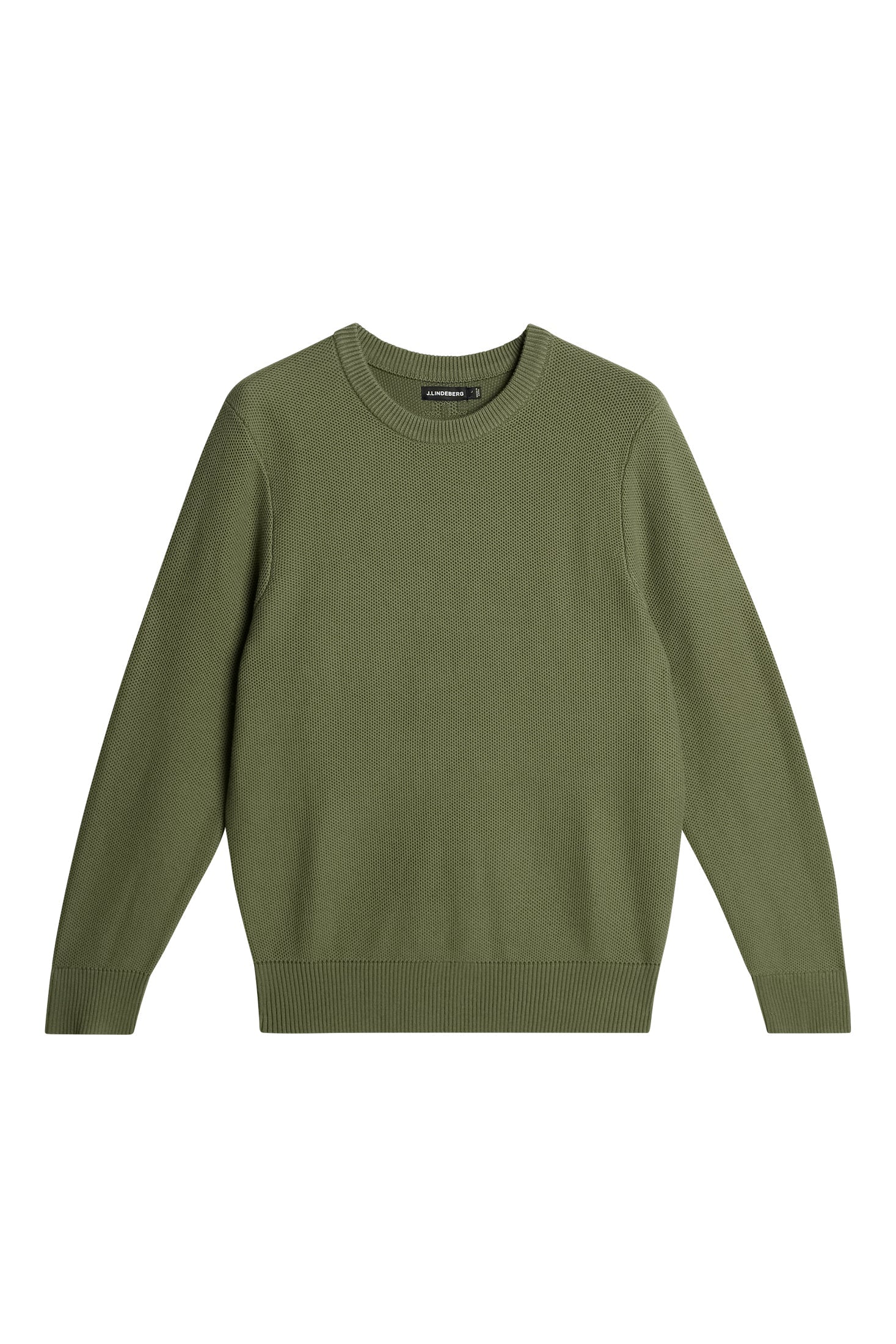 J.Lindeberg miesten neule, ARTHUR KNIT ORG COTTON Armeijanvihreä - Image 3