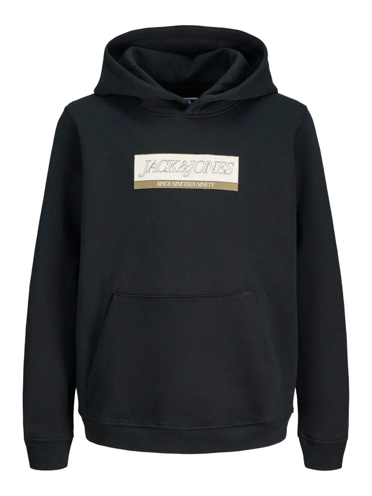 Jack and Jones junior huppari, JORINWOOD BLOCK BRANDING Musta - Image 2