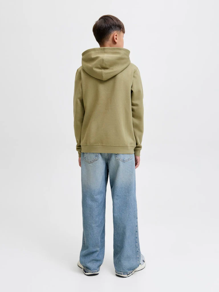 Jack and Jones junior huppari, JORINWOOD BLOCK BRANDING Tummanvihreä - Image 2