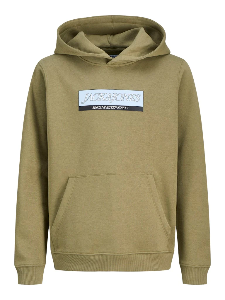 Jack and Jones junior huppari, JORINWOOD BLOCK BRANDING Tummanvihreä - Image 3