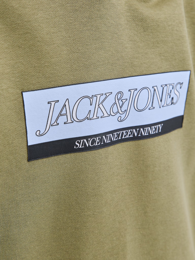Jack and Jones junior huppari, JORINWOOD BLOCK BRANDING Tummanvihreä - Image 4