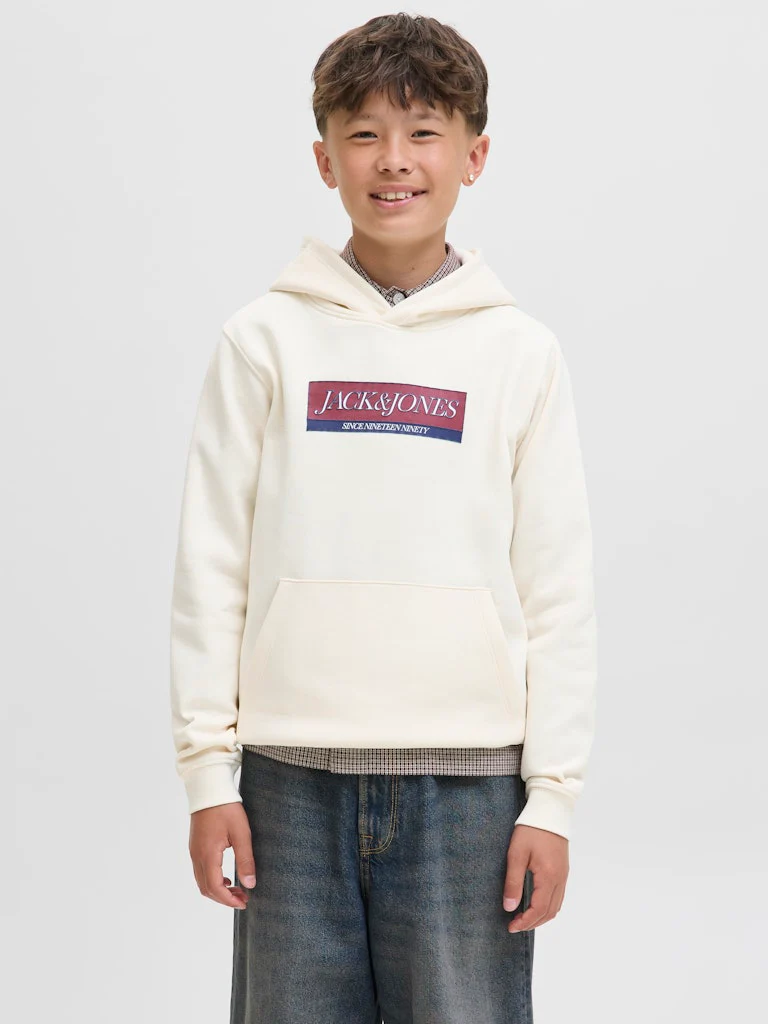 Jack and Jones junior huppari, JORINWOOD BLOCK BRANDING Valkoinen
