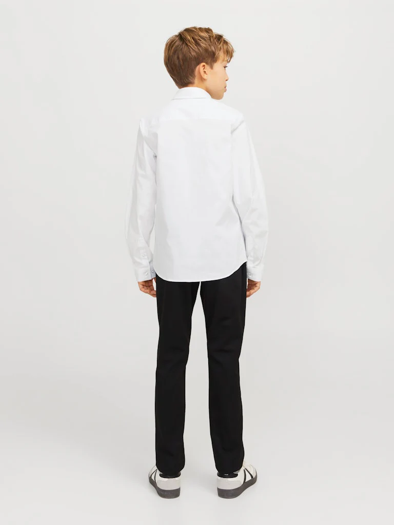 Jack and jones junior kauluspaita, JJEAXEL STRETCH SHIRT LS NOOS JNR Valkoinen - Image 2