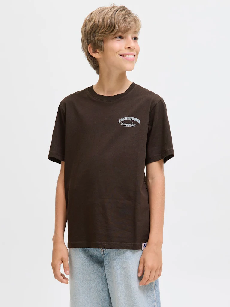 Jack and jones junior t-paita, JJEBRANDES RELAXED TEE SS NOOS JNR Tummanruskea