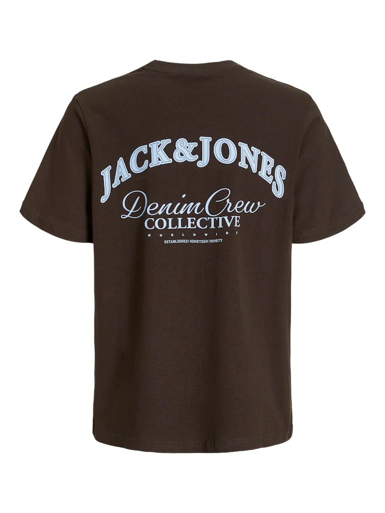 Jack and jones junior t-paita, JJEBRANDES RELAXED TEE SS NOOS JNR Tummanruskea - Image 3
