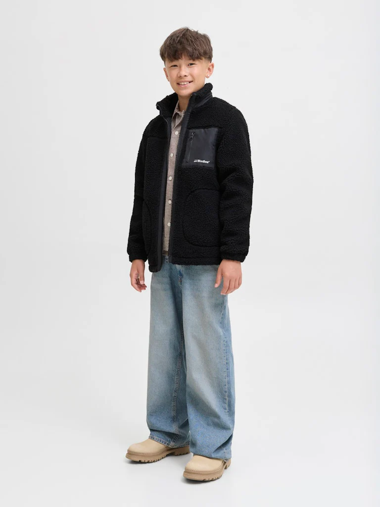 Jack and jones junior teddytakki, JJESOHO TEDDY JACKET JNR Musta - Image 4
