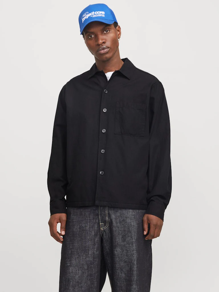 Jack and Jones miestan päällyspaita, JJEURBAN EDGE OVERSHIRT LS SN Black