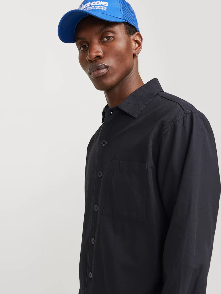 Jack and Jones miestan päällyspaita, JJEURBAN EDGE OVERSHIRT LS SN Black - Image 6