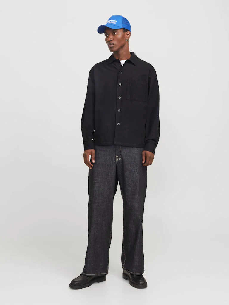 Jack and Jones miestan päällyspaita, JJEURBAN EDGE OVERSHIRT LS SN Black - Image 7