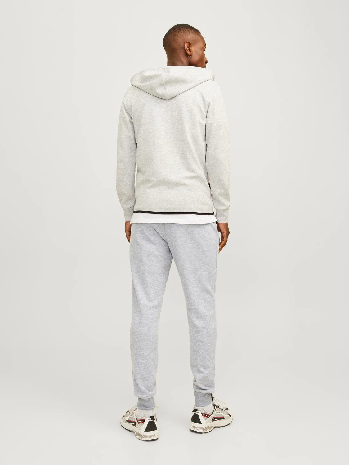 Jack and Jones Miesten Collegehousut JJIWILL JJAIR SWEAT PANTS Light Grey Melange - Image 2
