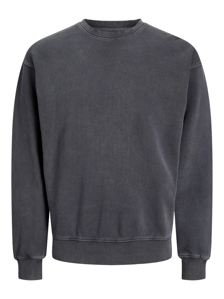 Jack and Jones miesten collegepusero, JJECHARGE FADED SWEAT CREW NECK  Castlerock - Image 3