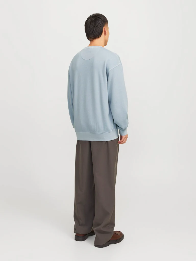 Jack and Jones miesten collegepusero, JJECHARGE FADED SWEAT CREW NECK Chambray Blue - Image 2