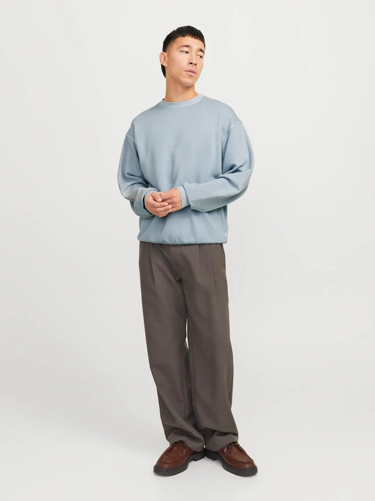 Jack and Jones miesten collegepusero, JJECHARGE FADED SWEAT CREW NECK Chambray Blue - Image 5