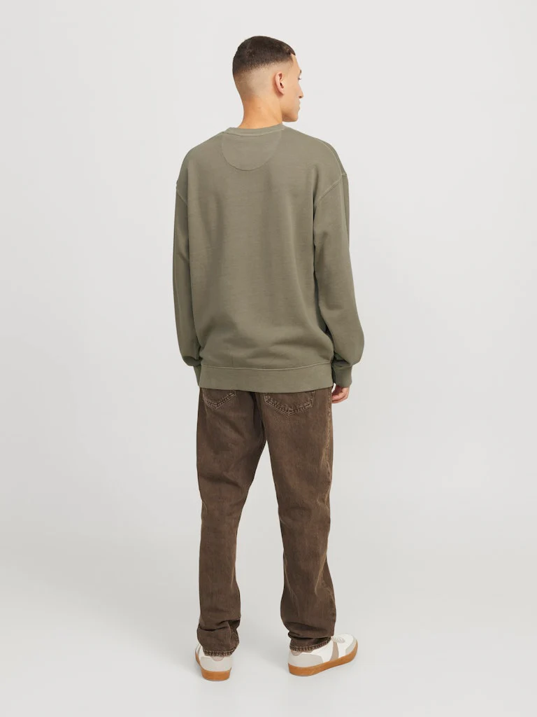 Jack and Jones miesten collegepusero, JJECHARGE FADED SWEAT CREW NECK Silver Sage - Image 2