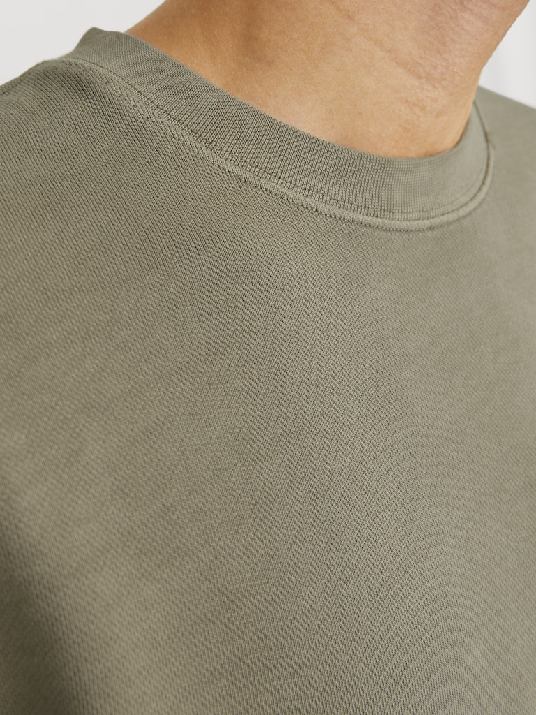 Jack and Jones miesten collegepusero, JJECHARGE FADED SWEAT CREW NECK Silver Sage - Image 5