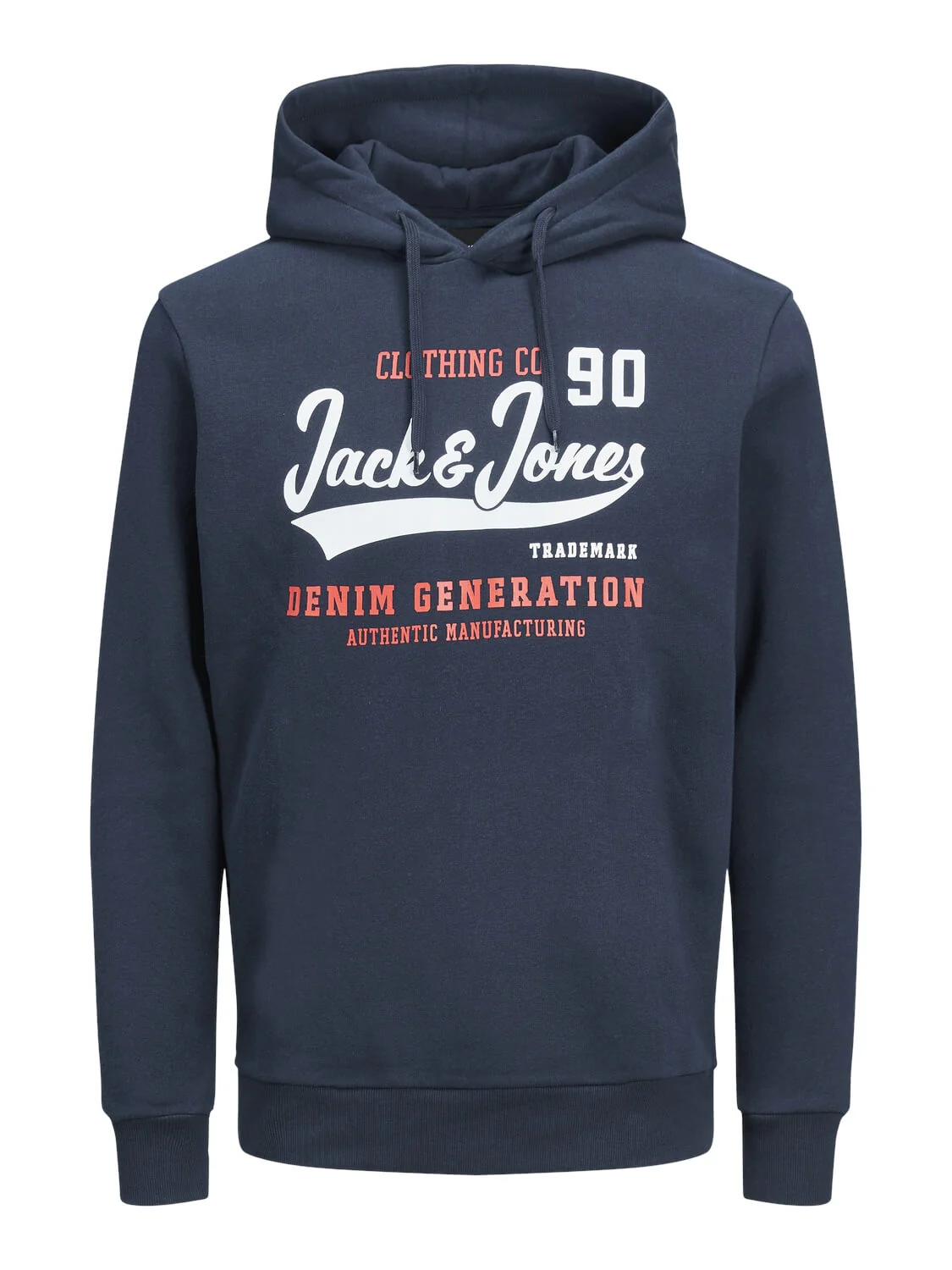 Jack and Jones Miesten Huppari, JJELOGO SWEAT HOOD Navy Blazer