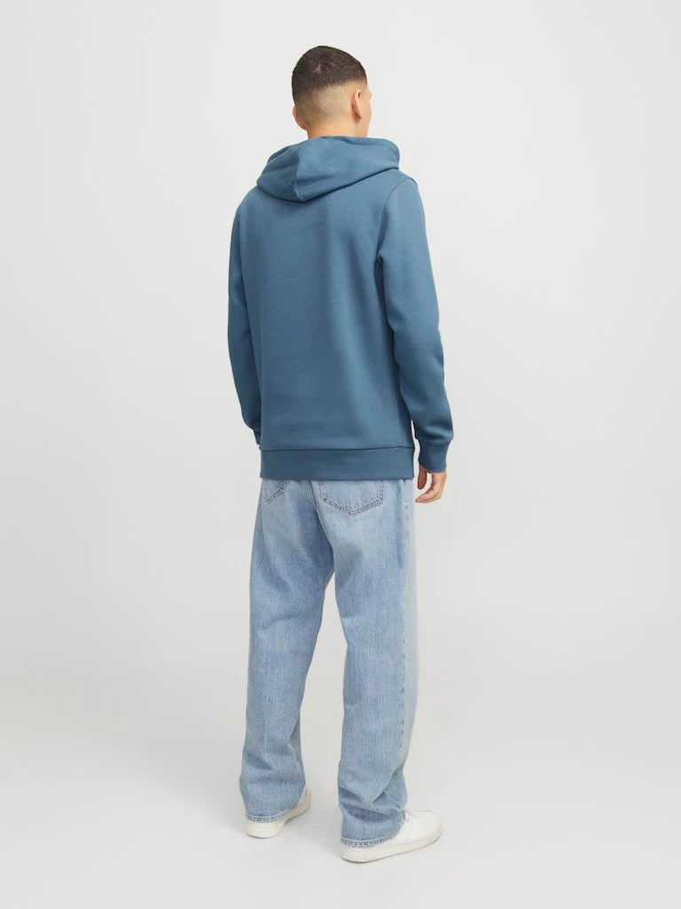 Jack and Jones Miesten Huppari, JJELOGO SWEAT HOODIE NOOS Oceanview - Image 2