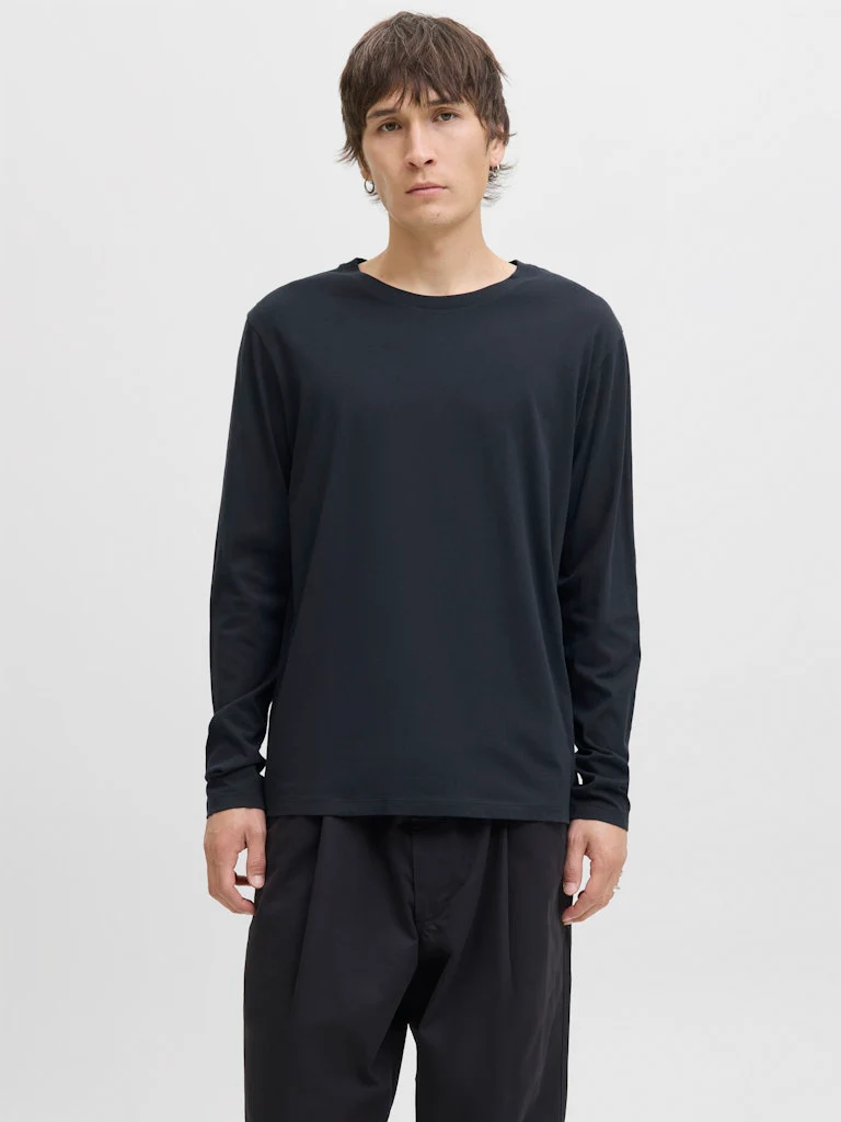 Jack and Jones miesten paita, JJEORGANIC BASIC TEE LS O-NECK Navy Blazer