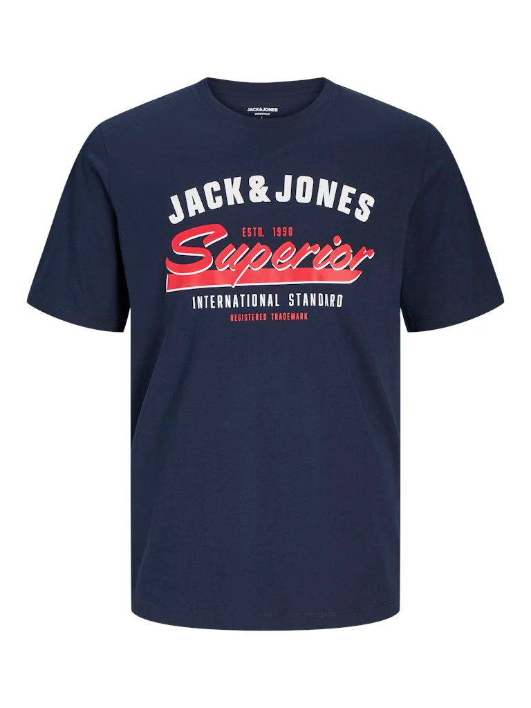 Jack and Jones miesten t-paita, JJELOGO TEE SS O-NECK 2 COL SS25 SN Sky Captain - Image 3
