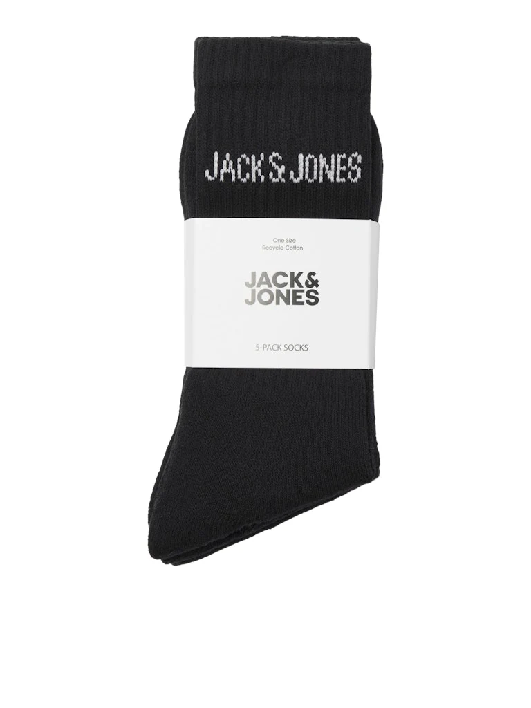 Jack and Jones Junior sukat JACREGEN TENNIS SOCK 5PACK, musta