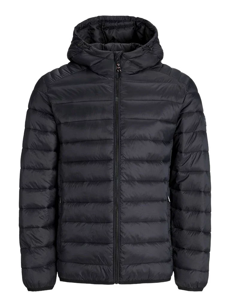 Jack and Jones miesten takki JJEBRADLEY LIGHT PUFFER HOOD NOOS, musta - Image 2
