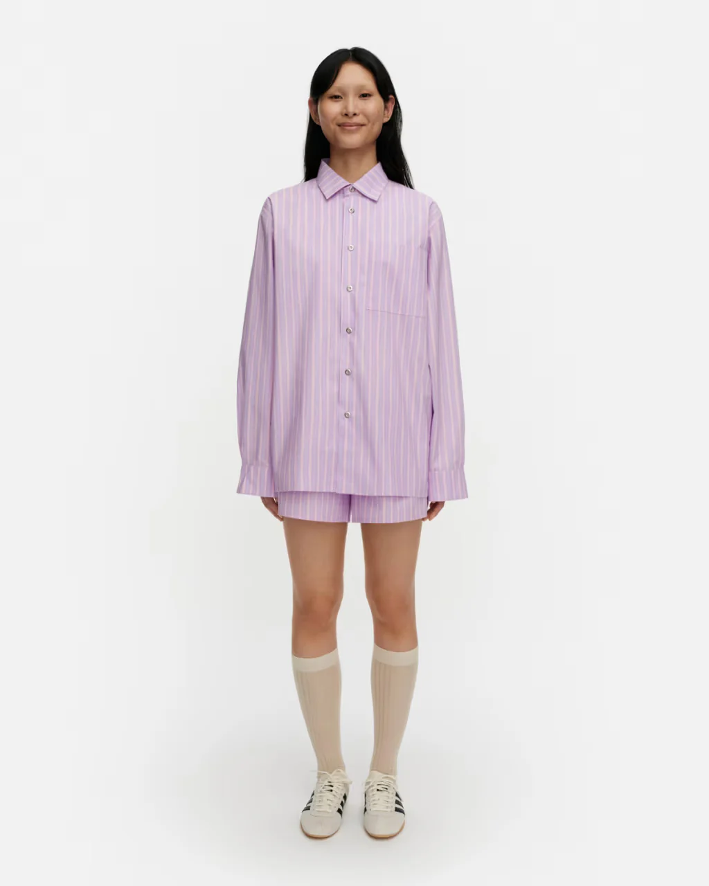 Marimekko paitapusero Jokapoika Kioski, raidallinen pinkki