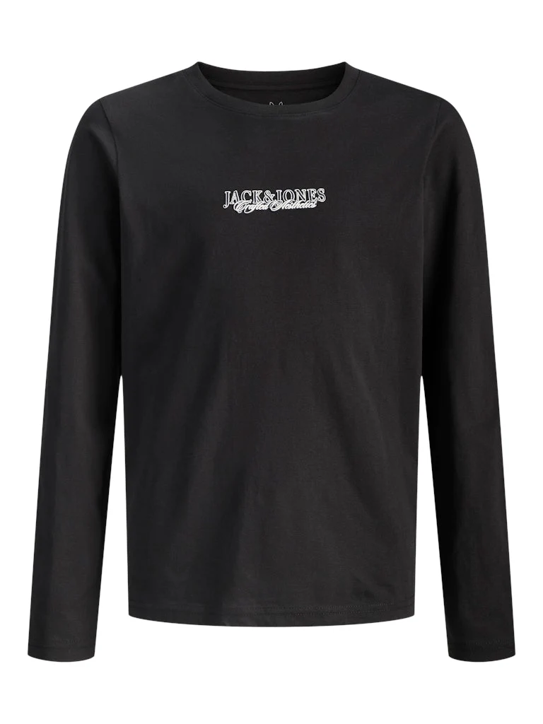 Jack and Jones Junior lasten paita JORBLEECKER MINIMAL TEE LS CREW NECK JNR, musta - Image 2