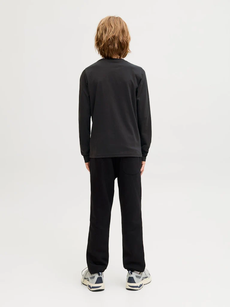 Jack and Jones Junior lasten paita JORBLEECKER MINIMAL TEE LS CREW NECK JNR, musta - Image 3