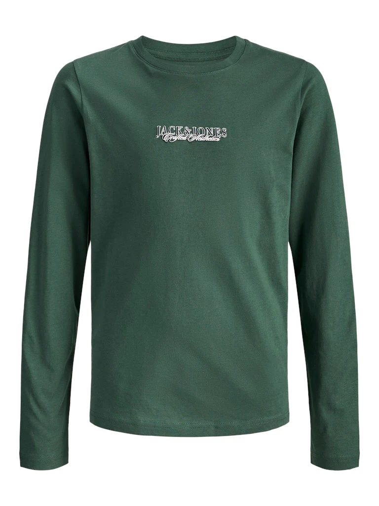 Jack and Jones Junior lasten paita JORBLEECKER MINIMAL TEE LS CREW NECK JNR, vihreä - Image 2