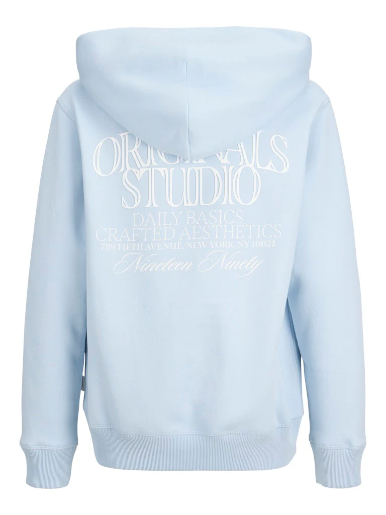 Jack and Jones junior huppari, JORGRAND MIDTOWN SWEAT HOOD JNR VAALEANSININEN - Image 2