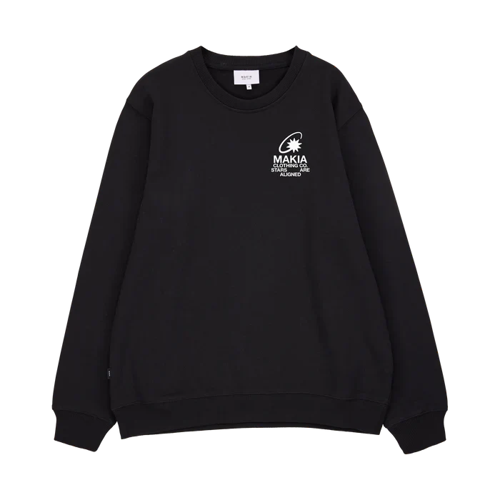 Makia miesten collegepaita K Cosmic Sweatshirt, musta