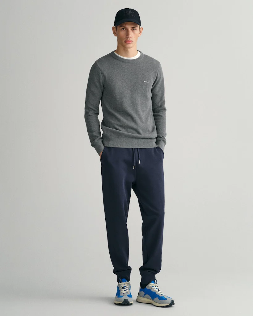 Gant miesten neulepusero, K COTTON PIQUE C-NECK TUMMANHARMAA - Image 10