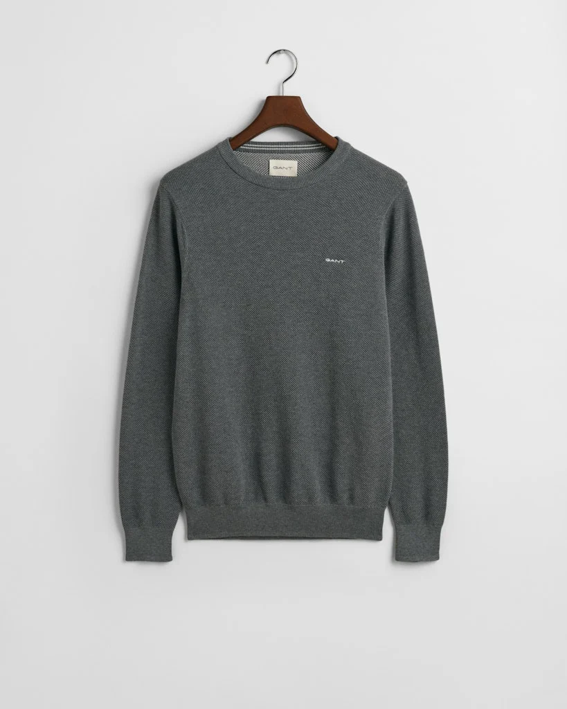 Gant miesten neulepusero, K COTTON PIQUE C-NECK TUMMANHARMAA - Image 2