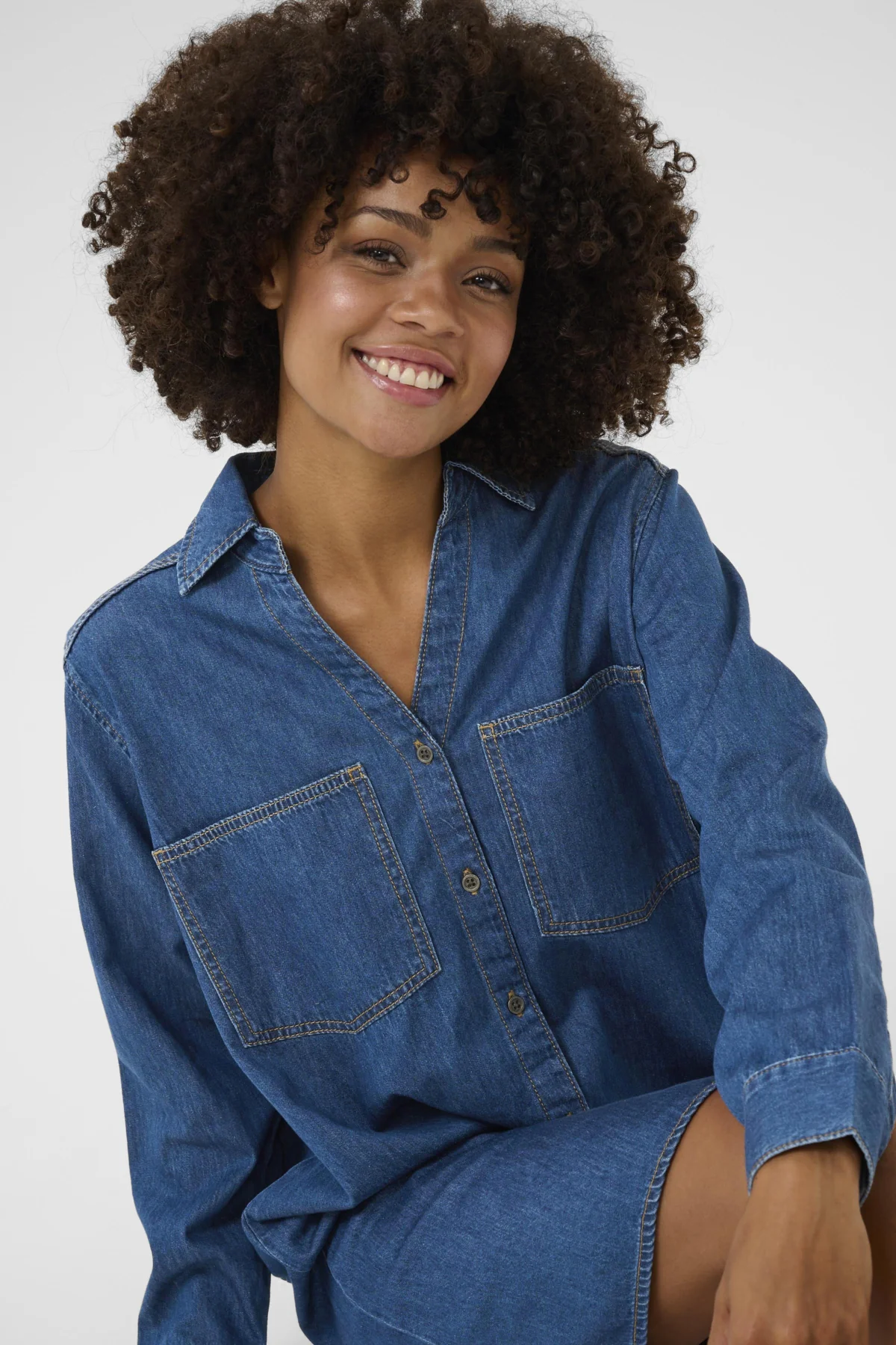 Culture mekko K-CUmola Arpa Dress, Dark Blue Wash - Image 4