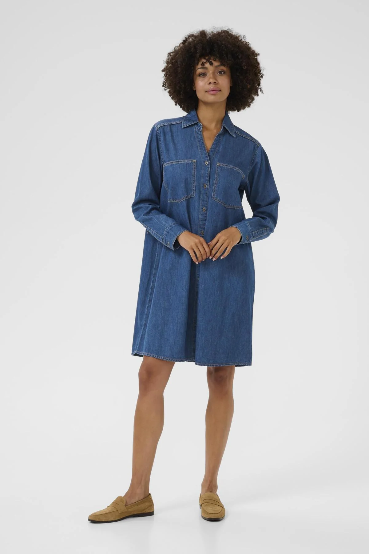 Culture mekko K-CUmola Arpa Dress, Dark Blue Wash - Image 5
