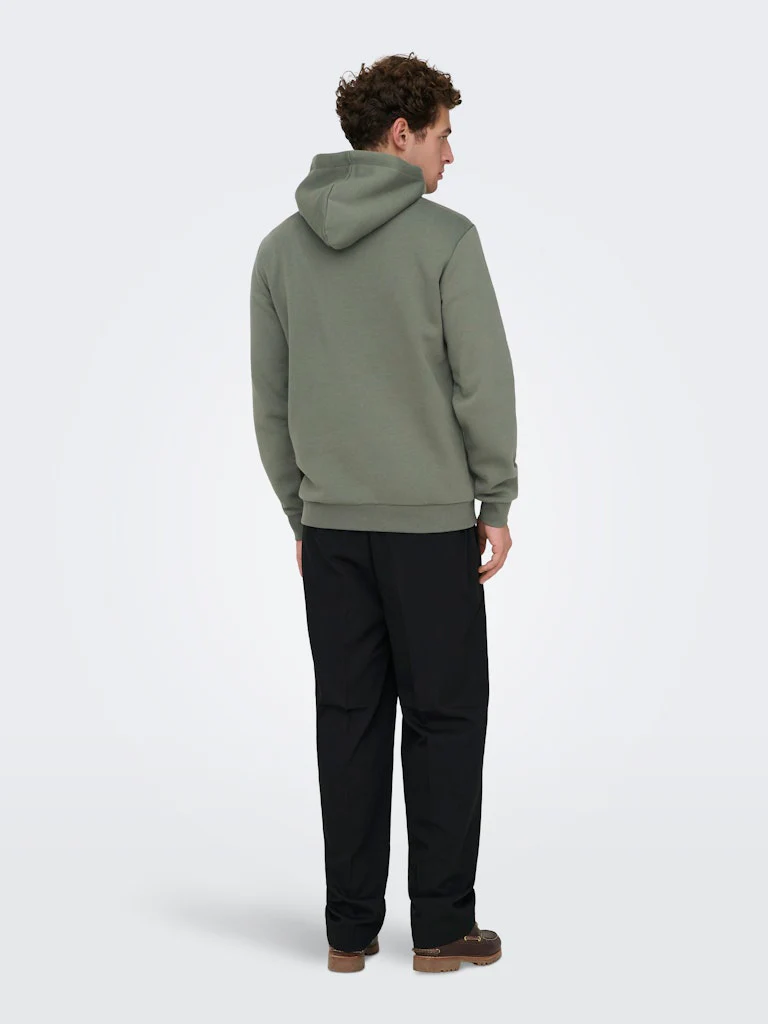 Only and Sons miesten huppari ONSCERES Hoodie Sweat, Castor Gray - Image 2