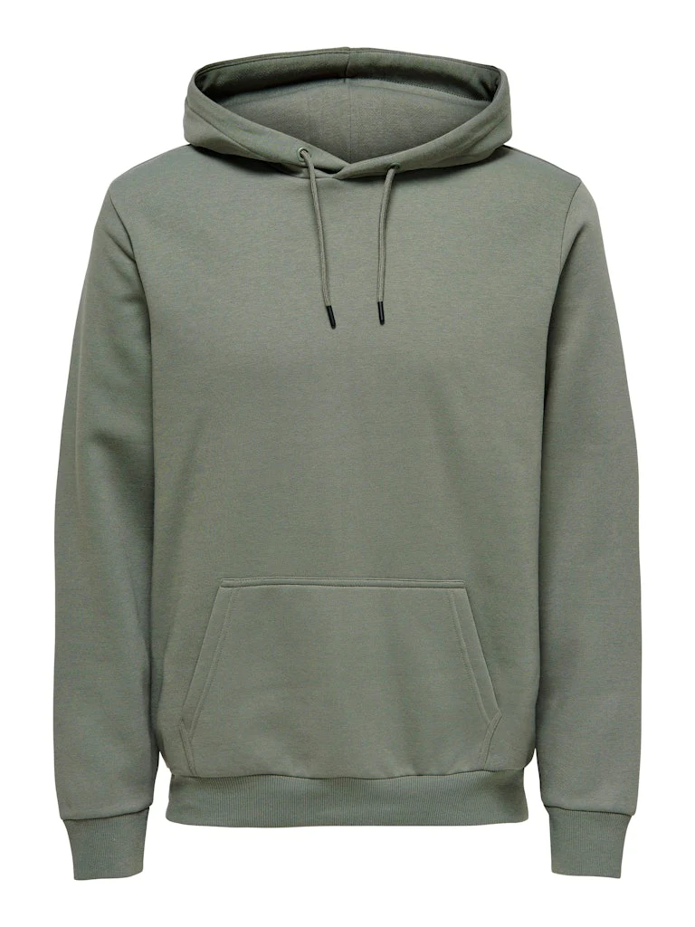 Only and Sons miesten huppari ONSCERES Hoodie Sweat, Castor Gray - Image 3