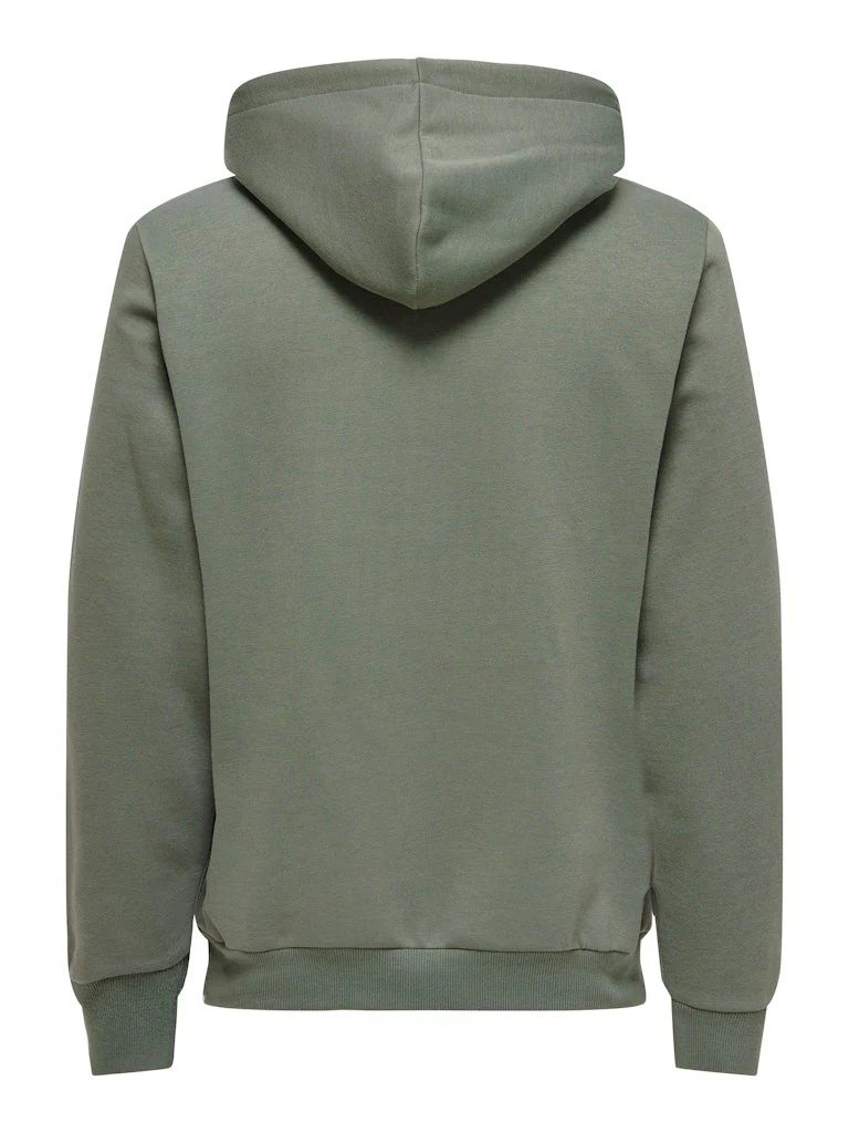 Only and Sons miesten huppari ONSCERES Hoodie Sweat, Castor Gray - Image 4