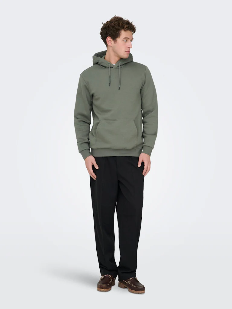 Only and Sons miesten huppari ONSCERES Hoodie Sweat, Castor Gray - Image 5