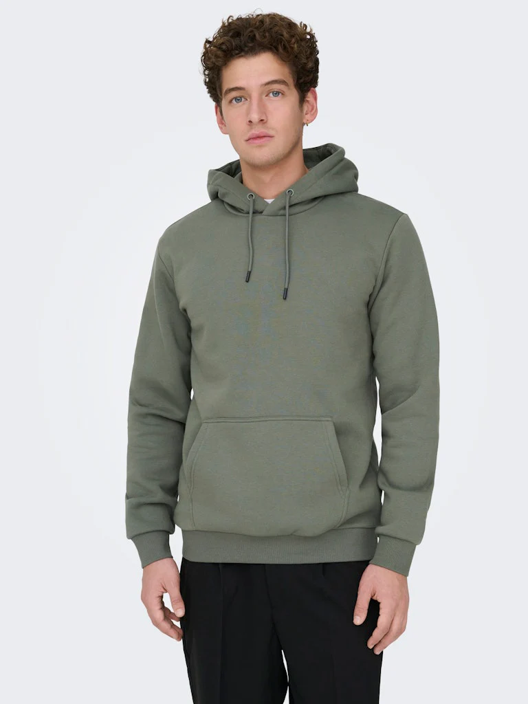 Only and Sons miesten huppari ONSCERES Hoodie Sweat, Castor Gray - Image 6
