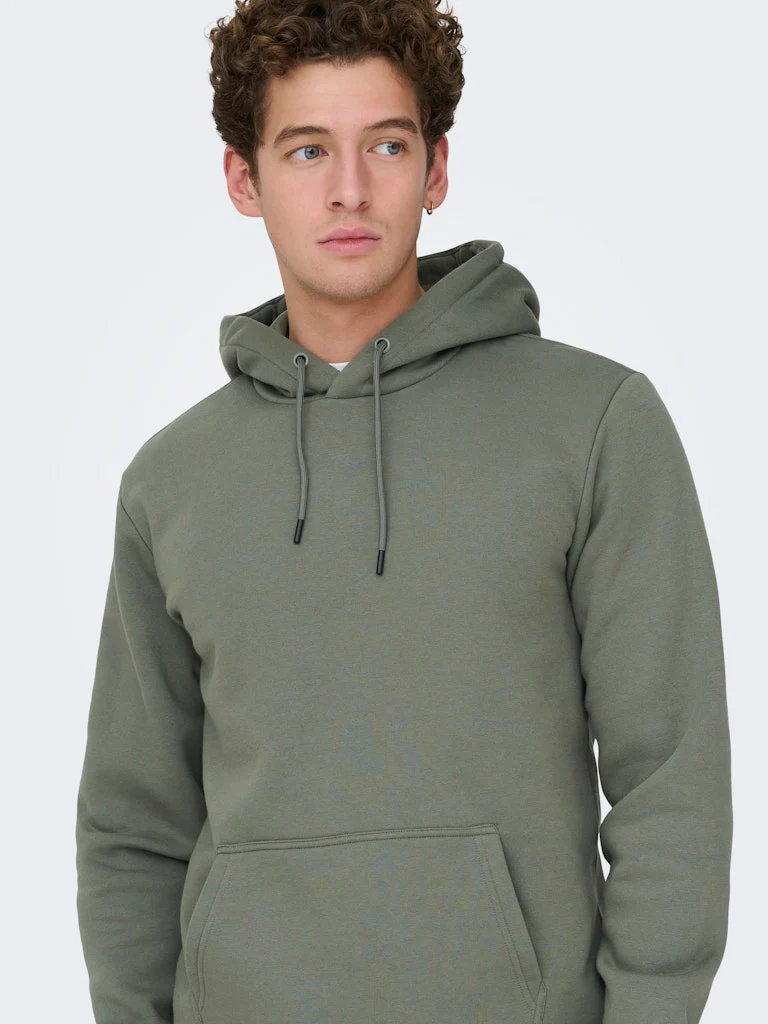 Only and Sons miesten huppari ONSCERES Hoodie Sweat, Castor Gray - Image 7