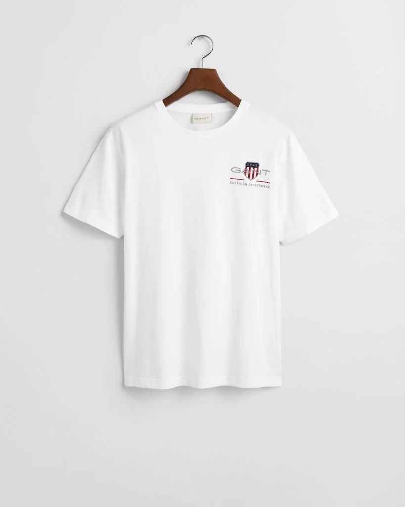 Gant miesten t-paita K Reg Archive Shield EMB SS T-Shirt, valkoinen - Image 3
